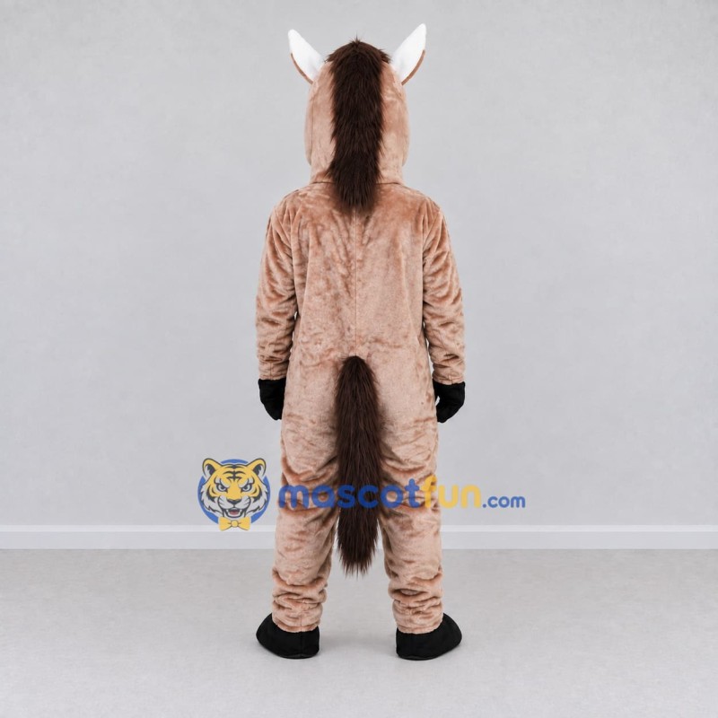 Custom Tan and Brown Horse Mascot Costume Adult Full Body Suit for Farm Events Custom Tan and Brown Horse Mascot Costume Adult Full Body Suit for Farm Events