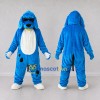 Custom Blue and White Spotted Dog with Sunglasses Mascot Costume Adult Full Body Suit for School Events Custom Blue and White Spotted Dog with Sunglasses Mascot Costume Adult Full Body Suit for School Events
