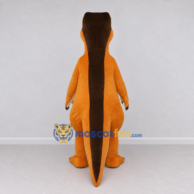 Custom Orange and Brown Tyrannosaurus Character Mascot Costume Adult Full Body Suit for Dinosaur Events