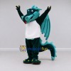 Custom Teal and White Winged Dragon in a Shirt Mascot Costume Adult Full Body Suit for Theme Parties Custom Teal and White Winged Dragon in a Shirt Mascot Costume Adult Full Body Suit for Theme Parties