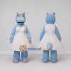 Custom Light Blue and White Hippo in a Dress Mascot Costume Adult Full Body Suit for Dance Events Custom Light Blue and White Hippo in a Dress Mascot Costume Adult Full Body Suit for Dance Events