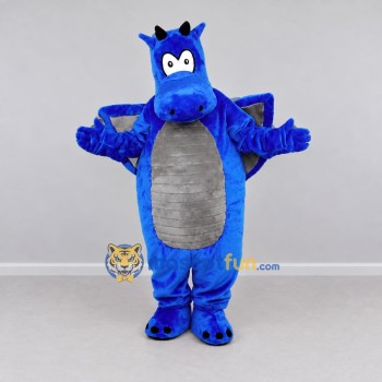 Custom Blue and Gray Winged Dragon Mascot Costume Adult Full Body Suit for Theme Parties Custom Blue and Gray Winged Dragon Mascot Costume Adult Full Body Suit for Theme Parties