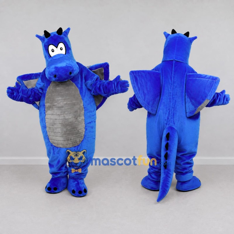 Custom Blue and Gray Winged Dragon Mascot Costume Adult Full Body Suit for Theme Parties Custom Blue and Gray Winged Dragon Mascot Costume Adult Full Body Suit for Theme Parties