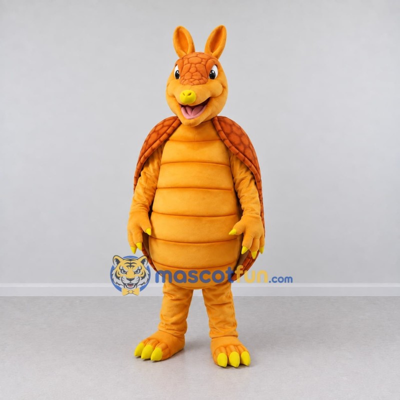 Custom Orange and Yellow Armadillo Character Mascot Costume Adult Full Body Suit for Wildlife Events Custom Orange and Yellow Armadillo Character Mascot Costume Adult Full Body Suit for Wildlife Events