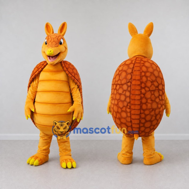 Custom Orange and Yellow Armadillo Character Mascot Costume Adult Full Body Suit for Wildlife Events Custom Orange and Yellow Armadillo Character Mascot Costume Adult Full Body Suit for Wildlife Events