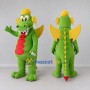 Custom Green and Yellow Winged Dragon Mascot Costume Adult Full Body Suit for Theme Parties