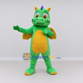 Custom Green and Yellow Winged Dragon Character Mascot Costume Adult Full Body Suit for Theme Parties Custom Green and Yellow Winged Dragon Character Mascot Costume Adult Full Body Suit for Theme Parties