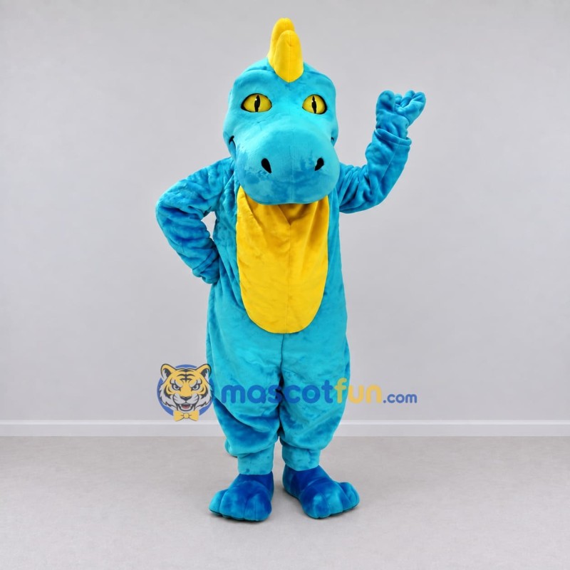 Custom Blue and Yellow Dragon Character Mascot Costume Adult Full Body Suit for Theme Parties Custom Blue and Yellow Dragon Character Mascot Costume Adult Full Body Suit for Theme Parties
