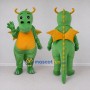 Custom Green and Orange Winged Dragon Character Mascot Costume Adult Full Body Suit for Theme Parties