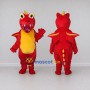 Custom Red and Yellow Winged Dragon Character Mascot Costume Adult Full Body Suit for Theme Parties