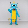 Custom Blue and Yellow Chinese Dragon Character Mascot Costume Adult Full Body Suit for Theme Parties
