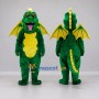 Custom Green and Yellow Winged Dragon Mascot Costume Adult Full Body Suit for Theme Parties