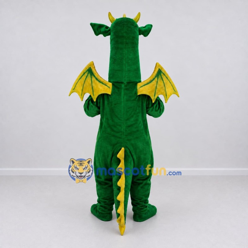 Custom Green and Yellow Long-Neck Winged Dragon Mascot Costume Adult Full Body Suit for Theme Parties Custom Green and Yellow Long-Neck Winged Dragon Mascot Costume Adult Full Body Suit for Theme Parties