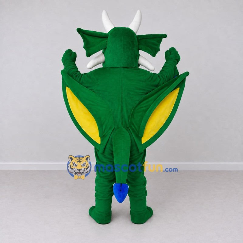 Custom Green and Blue Winged Dragon Mascot Costume Adult Full Body Suit for Theme Parties Custom Green and Blue Winged Dragon Mascot Costume Adult Full Body Suit for Theme Parties