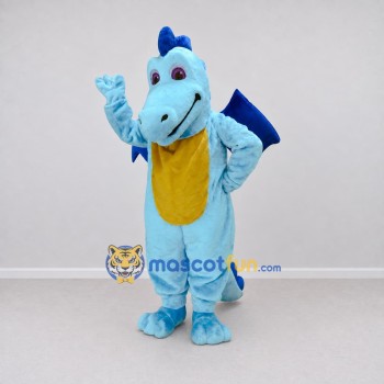 Custom Light Blue and Yellow Winged Dragon Mascot Costume Adult Full Body Suit for Theme Parties Custom Light Blue and Yellow Winged Dragon Mascot Costume Adult Full Body Suit for Theme Parties