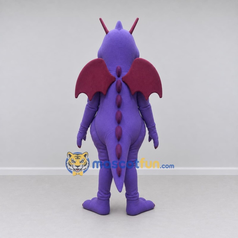 Custom Purple and Burgundy Winged Dragon Mascot Costume Adult Full Body Suit for Theme Parties Custom Purple and Burgundy Winged Dragon Mascot Costume Adult Full Body Suit for Theme Parties