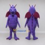 Custom Purple and Burgundy Winged Dragon Mascot Costume Adult Full Body Suit for Theme Parties