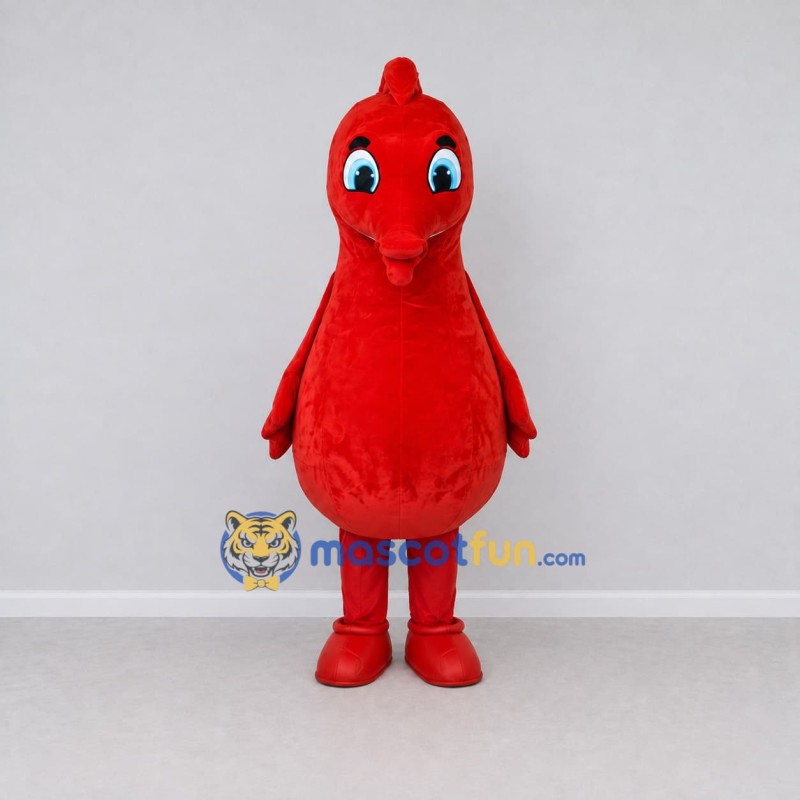 Custom Red Seahorse Character Mascot Costume Adult Full Body Suit for Ocean Events Custom Red Seahorse Character Mascot Costume Adult Full Body Suit for Ocean Events