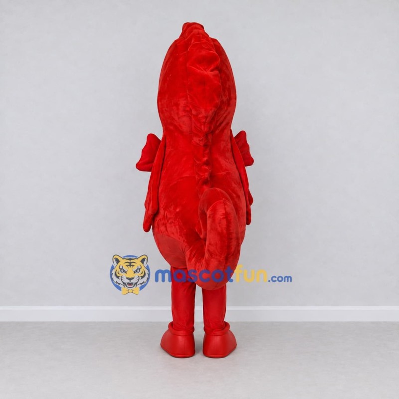 Custom Red Seahorse Character Mascot Costume Adult Full Body Suit for Ocean Events Custom Red Seahorse Character Mascot Costume Adult Full Body Suit for Ocean Events