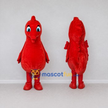 Custom Red Seahorse Character Mascot Costume Adult Full Body Suit for Ocean Events