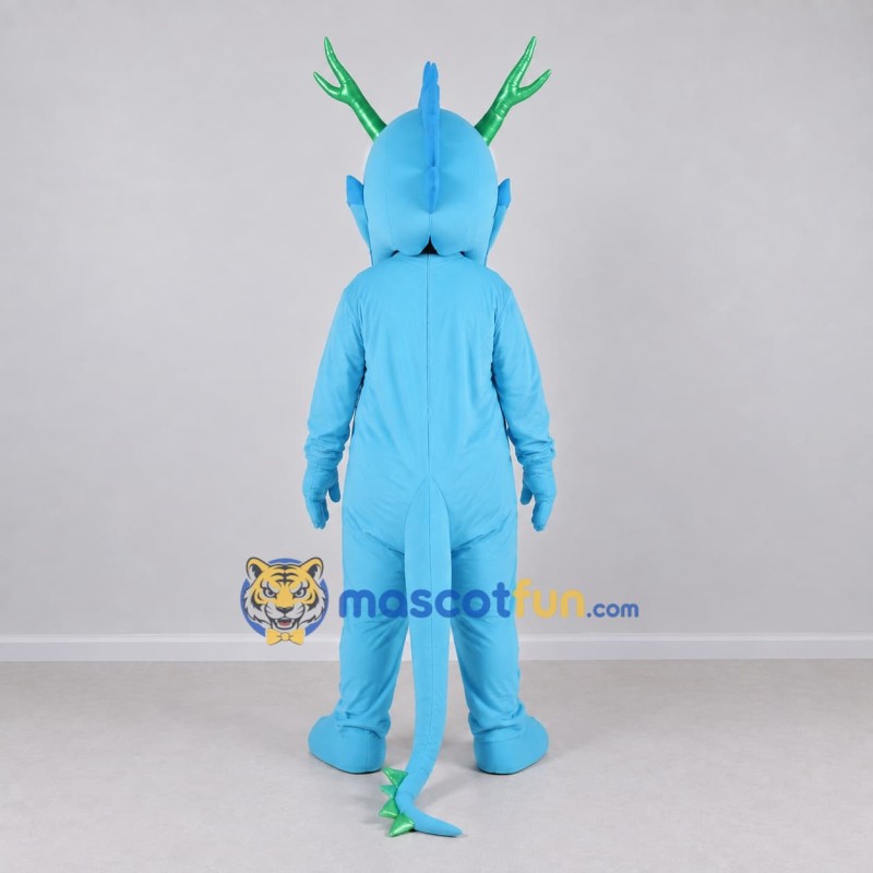 Custom Light Blue and Green Antlered Dragon Character Mascot Costume Adult Full Body Suit for Theme Parties Custom Light Blue and Green Antlered Dragon Character Mascot Costume Adult Full Body Suit for Theme Parties
