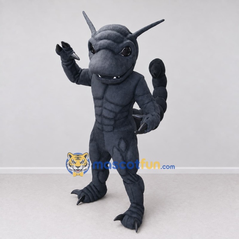Custom Dark Gray Horned Scorpion Monster Mascot Costume Adult Full Body Suit for Theme Parties