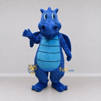 Custom Blue and Teal Winged Dragon Character Mascot Costume Adult Full Body Suit for Theme Parties Custom Blue and Teal Winged Dragon Character Mascot Costume Adult Full Body Suit for Theme Parties