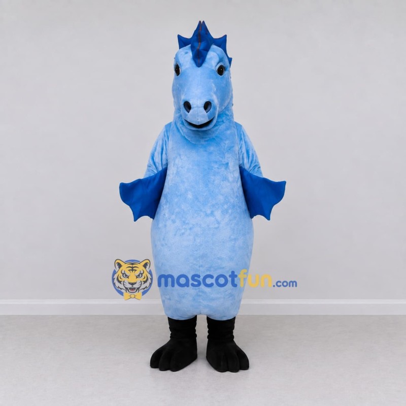 Custom Light Blue Seahorse Character Mascot Costume Adult Full Body Suit for Ocean Events Custom Light Blue Seahorse Character Mascot Costume Adult Full Body Suit for Ocean Events