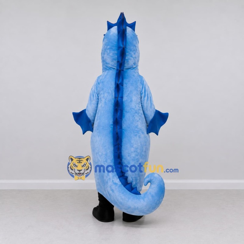Custom Light Blue Seahorse Character Mascot Costume Adult Full Body Suit for Ocean Events Custom Light Blue Seahorse Character Mascot Costume Adult Full Body Suit for Ocean Events