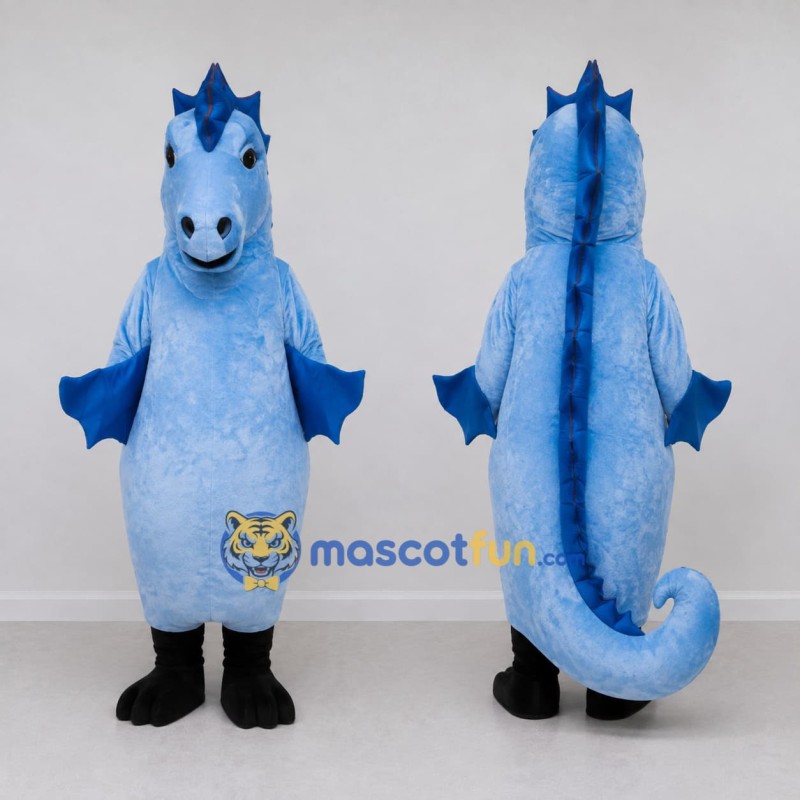 Custom Light Blue Seahorse Character Mascot Costume Adult Full Body Suit for Ocean Events Custom Light Blue Seahorse Character Mascot Costume Adult Full Body Suit for Ocean Events