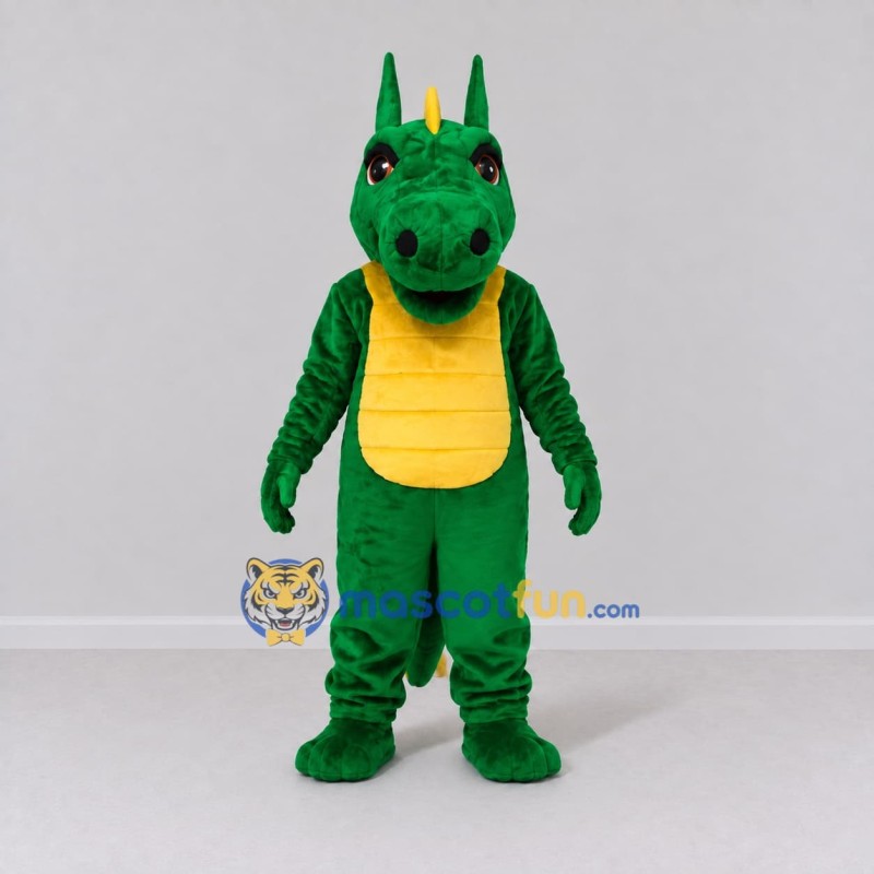 Custom Green and Yellow Dragon Character Mascot Costume Adult Full Body Suit for Theme Parties Custom Green and Yellow Dragon Character Mascot Costume Adult Full Body Suit for Theme Parties