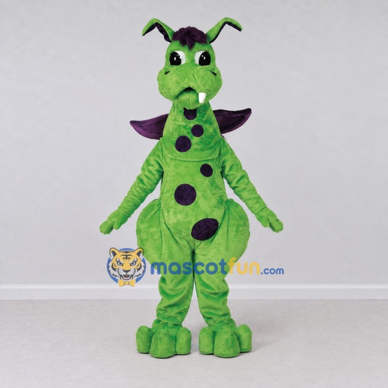 Custom Green and Purple Winged Fantasy Creature Mascot Costume Adult Full Body Suit for Theme Parties Custom Green and Purple Winged Fantasy Creature Mascot Costume Adult Full Body Suit for Theme Parties