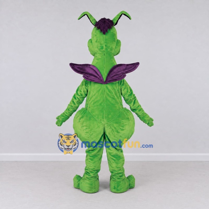 Custom Green and Purple Winged Fantasy Creature Mascot Costume Adult Full Body Suit for Theme Parties Custom Green and Purple Winged Fantasy Creature Mascot Costume Adult Full Body Suit for Theme Parties