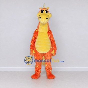 Custom Orange and Yellow Dragon Character Mascot Costume Adult Full Body Suit for Theme Parties Custom Orange and Yellow Dragon Character Mascot Costume Adult Full Body Suit for Theme Parties