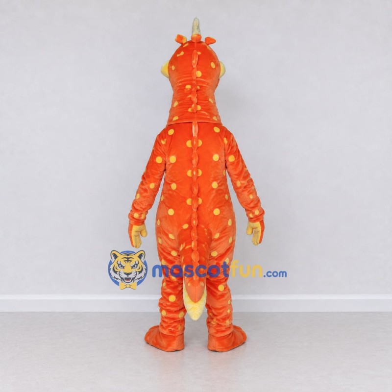 Custom Orange and Yellow Dragon Character Mascot Costume Adult Full Body Suit for Theme Parties