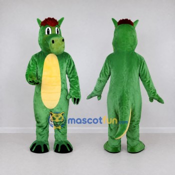 Custom Green and Yellow Dragon Character Mascot Costume Adult Full Body Suit for Theme Parties