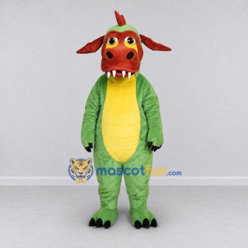 Custom Light Green and Red Dragon Character Mascot Costume Adult Full Body Suit for Theme Parties Custom Light Green and Red Dragon Character Mascot Costume Adult Full Body Suit for Theme Parties