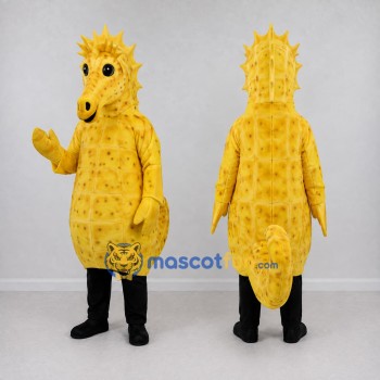 Custom Yellow Seahorse Mascot Costume Adult Full Body Suit for Ocean Events