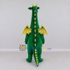 Custom Green and Yellow Long-Neck Winged Dragon Mascot Costume Adult Full Body Suit for Theme Parties Custom Green and Yellow Long-Neck Winged Dragon Mascot Costume Adult Full Body Suit for Theme Parties