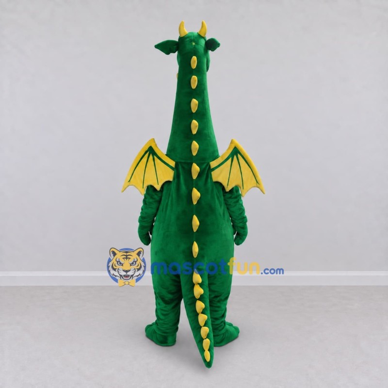 Custom Green and Yellow Long-Neck Winged Dragon Mascot Costume Adult Full Body Suit for Theme Parties Custom Green and Yellow Long-Neck Winged Dragon Mascot Costume Adult Full Body Suit for Theme Parties