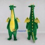 Custom Green and Yellow Long-Neck Winged Dragon Mascot Costume Adult Full Body Suit for Theme Parties