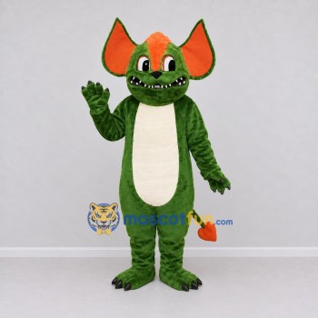 Custom Green and Orange Big-Eared Monster Character Mascot Costume Adult Full Body Suit for Theme Parties