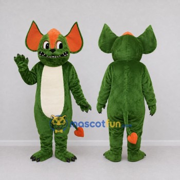 Custom Green and Orange Big-Eared Monster Character Mascot Costume Adult Full Body Suit for Theme Parties