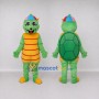 Custom Green and Yellow Turtle Character with a Cap Mascot Costume Adult Full Body Suit for School Events
