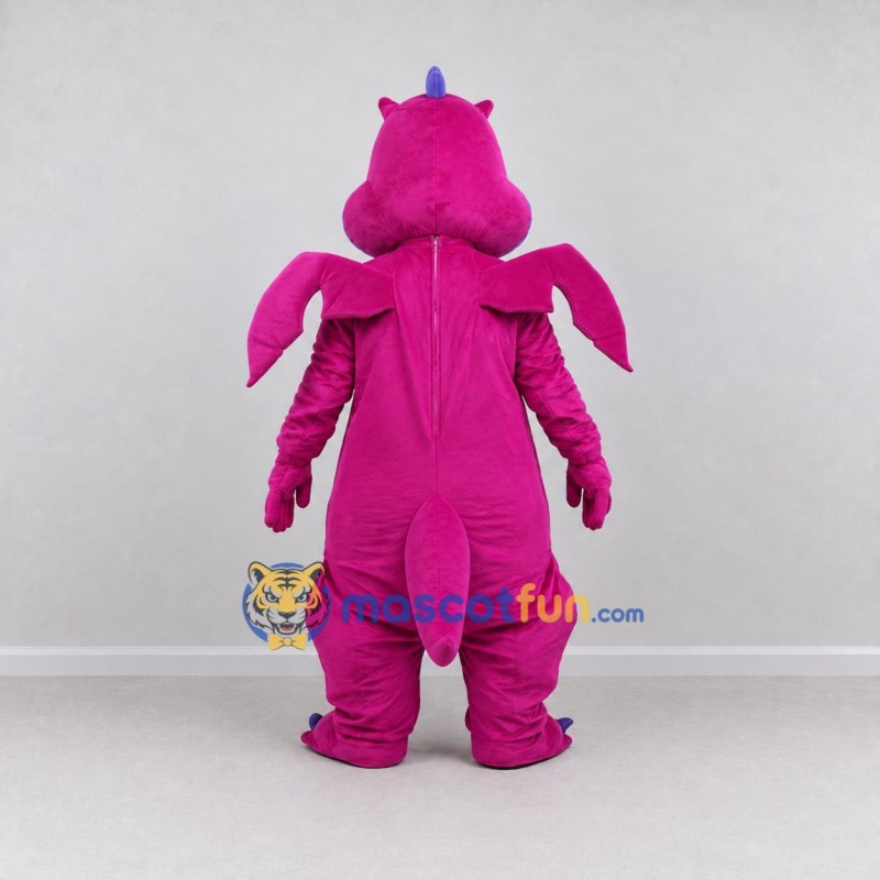 Custom Magenta and Purple Winged Dragon Mascot Costume Adult Full Body Suit for Theme Parties Custom Magenta and Purple Winged Dragon Mascot Costume Adult Full Body Suit for Theme Parties