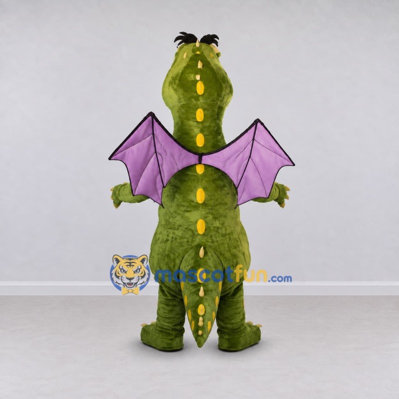 Custom Green and Purple Winged Dragon Mascot Costume Adult Full Body Suit for Theme Parties Custom Green and Purple Winged Dragon Mascot Costume Adult Full Body Suit for Theme Parties