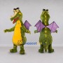 Custom Green and Purple Winged Dragon Mascot Costume Adult Full Body Suit for Theme Parties