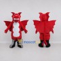 Custom Red and White Winged Dragon Mascot Costume Adult Full Body Suit for Theme Parties