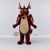 Custom Burgundy and Cream Antlered Winged Dragon Mascot Costume Adult Full Body Suit for Theme Parties