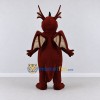 Custom Burgundy and Cream Antlered Winged Dragon Mascot Costume Adult Full Body Suit for Theme Parties